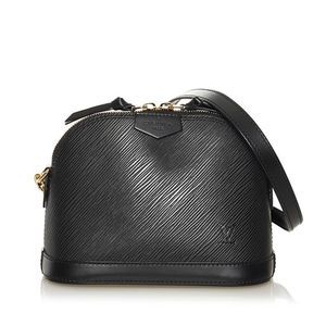 Louis Vuitton Epi Alma Mini Chain Shoulder Bag Noir Black Leather